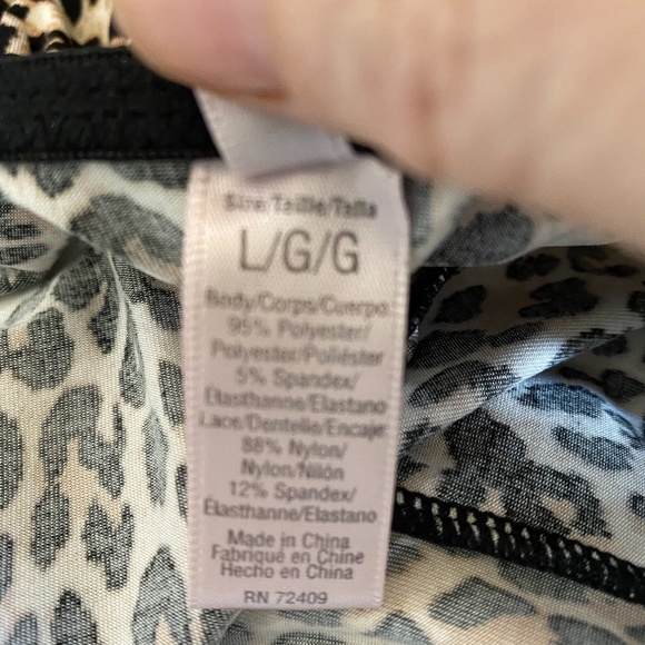 NWOT Sophie b. TAN/BLK Animal Print Chemise, L. *P1031 - Picture 7 of 8